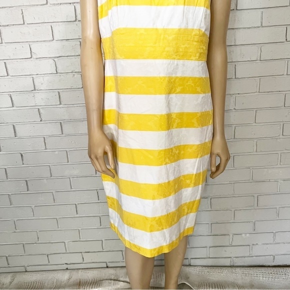 Ann Taylor Women’s Yellow and White Striped Dress - Picture 3 of 9